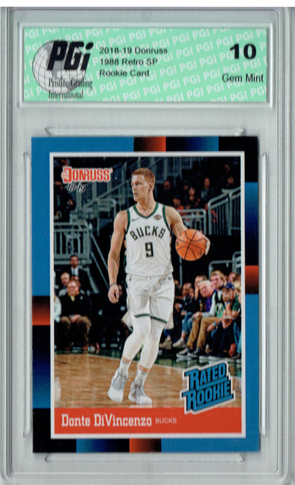Donte DiVincenzo 2018 Donruss #RR15 1988 Rated Rookie Retro Rookie Card PGI 10