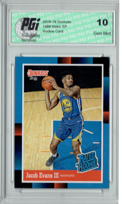 Jacob Evans III 2018 Donruss #RR26 1988 Rated Rookie Retro Rookie Card PGI 10