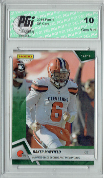 Baker Mayfield 2018 Panini Instant #148 Green, Only 10 Made Rookie Card PGI 10