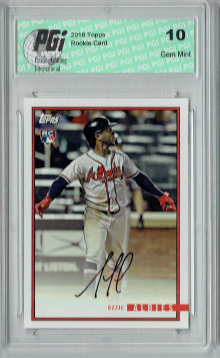 Ozzie Albies 2018 Topps Rookie Review #6 1435 Made Rookie Card PGI 10
