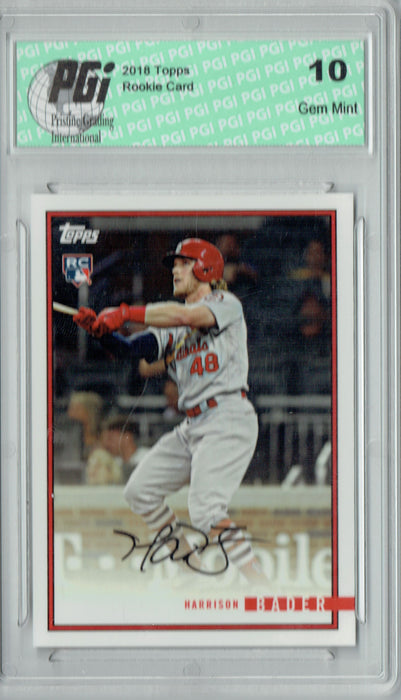 Harrison Bader 2018 Topps Rookie Review #25 1435 Made Rookie Card PGI 10