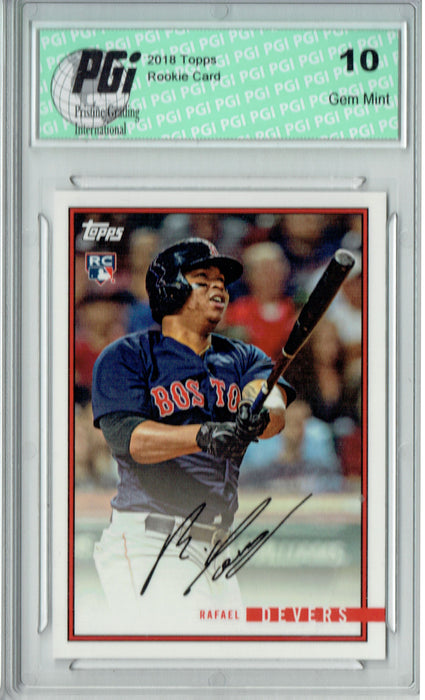 Rafael Devers 2018 Topps Rookie Review #38 1435 Made Rookie Card PGI 10