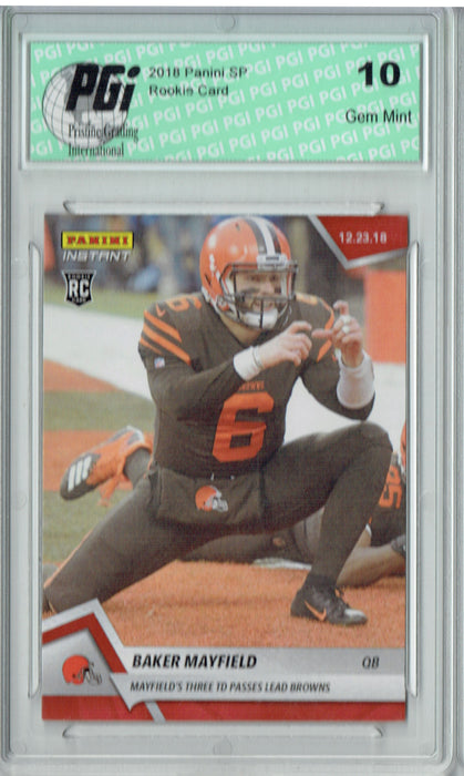 @ Baker Mayfield 2018 Panini Instant #196 Just 157 Ever Made Rookie Card PGI 10