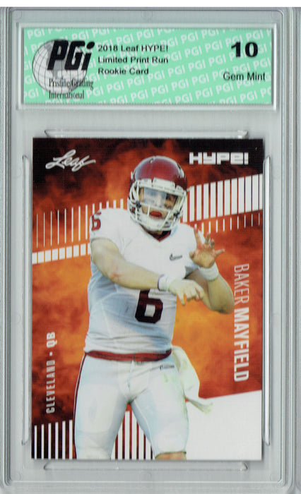 Baker Mayfield 2018 Leaf HYPE! #3 Only 5000 Made Rookie Card PGI 10