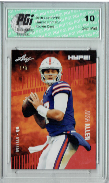 Josh Allen 2018 Leaf HYPE! #5A Red SP, Limited to 5 Made Rookie Card PGI 10