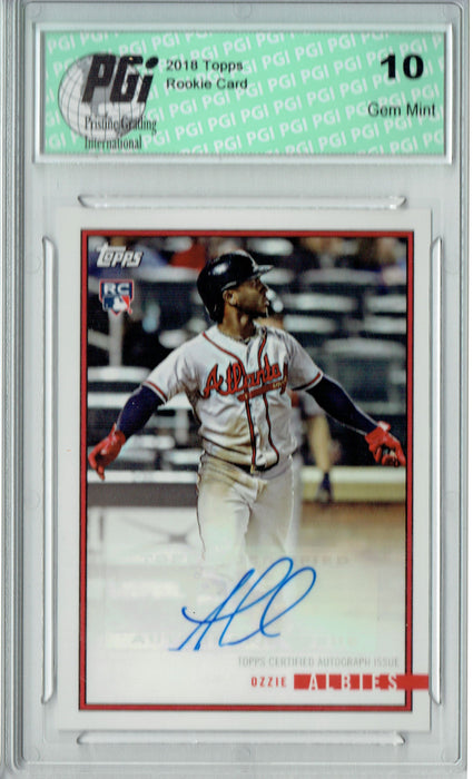 Ozzie Albies 2018 Topps Rookie Review #6-A Auto SP Braves Rookie Card PGI 10