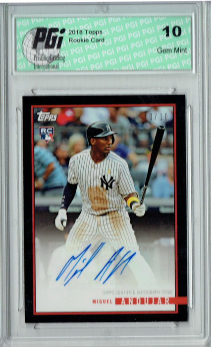 Miguel Andujar 2018 Topps Rookie Review #41c-A Auto #10/10 Rookie Card PGI 10