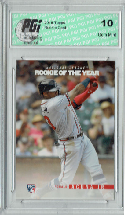 Ronald Acuna 2018 Topps Rookie of the Year #ROTY7 SP Rookie Card PGI 10