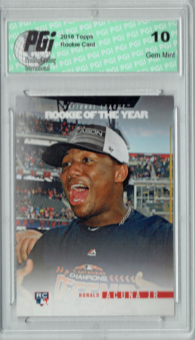 Ronald Acuna 2018 Topps Rookie of the Year #ROTY8 SP Rookie Card PGI 10