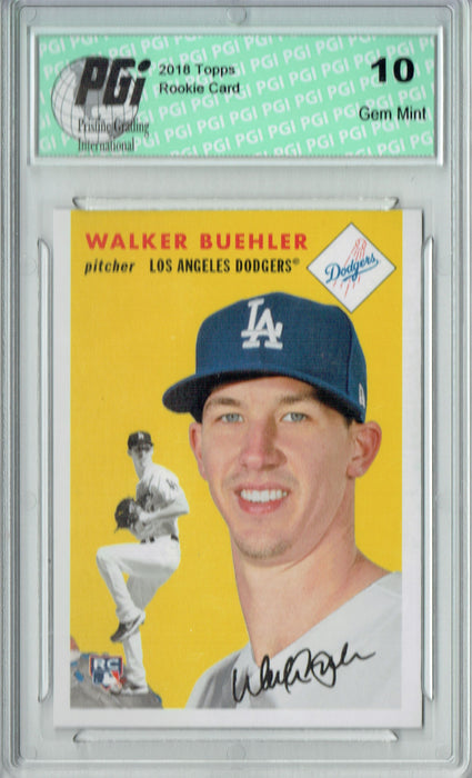 Walker Buehler 2018 Topps #251 1954 Throwback, 842 Made Rookie Card PGI 10