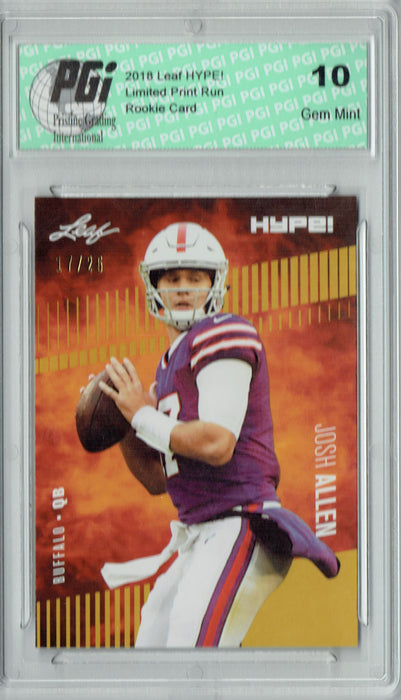 Josh Allen 2018 Leaf HYPE! #5A Jersey #17/25 Rookie Card PGI 10