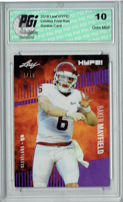 Baker Mayfield 2018 Leaf HYPE! #3 The #1 of 10 Rookie Card PGI 10