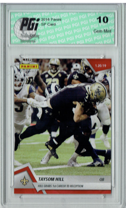 Taysom Hill 2018 Panini Instant #379, Only 101 Ever Made Saints SP Card PGI 10