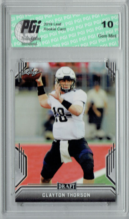 Clayton Thorson 2019 Leaf Draft #10 Rookie Card PGI 10