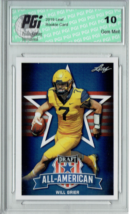 Will Grier 2019 Leaf Draft #71 All-American Rookie Card PGI 10