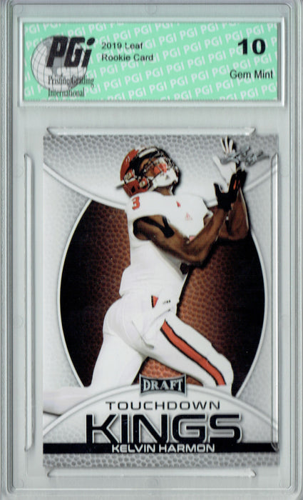 Kelvin Harmon 2019 Leaf Draft #82 Touchdown Kings Rookie Card PGI 10