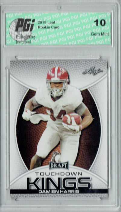 Damien Harris 2019 Leaf Draft #88 Touchdown Kings Rookie Card PGI 10