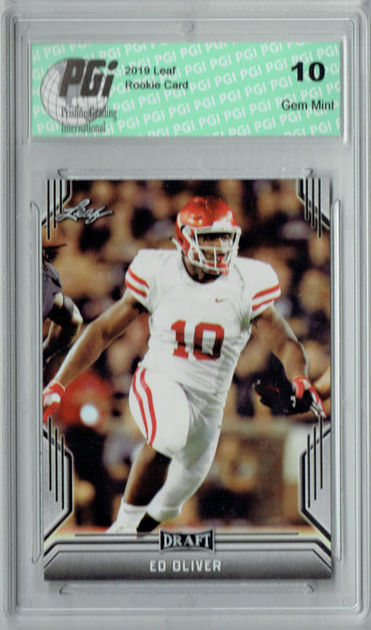 Ed Oliver 2019 Leaf Draft #28 Rookie Card PGI 10