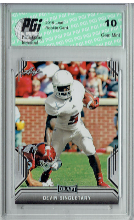 Devin Singletary 2019 Leaf Draft #22 Rookie Card PGI 10