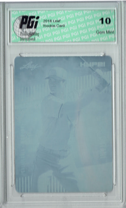 Shohei Ohtani 2018 Leaf HYPE! #10 Rare Cyan Plate 1 of 1 Rookie Card PGI 10