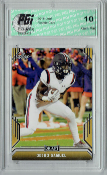Deebo Samuel 2019 Leaf Draft #19 Gold SP Rookie Card PGI 10