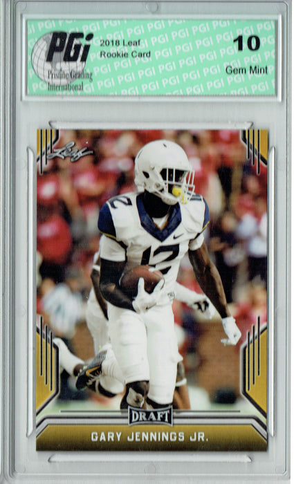 Gary Jennings Jr. 2019 Leaf Draft #31 Gold SP Rookie Card PGI 10