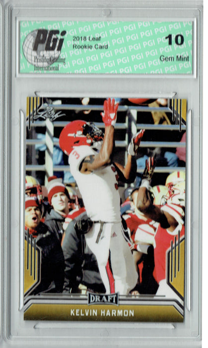 Kelvin Harmon 2019 Leaf Draft #46 Gold SP Rookie Card PGI 10