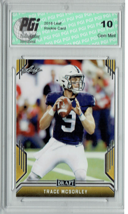 Trace McSorley 2019 Leaf Draft #66 Gold SP Rookie Card PGI 10