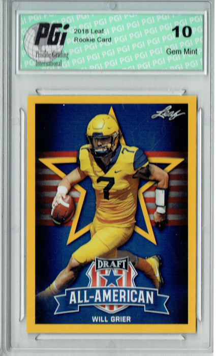 Will Grier 2019 Leaf Draft #71 All-American Gold SP Rookie Card PGI 10