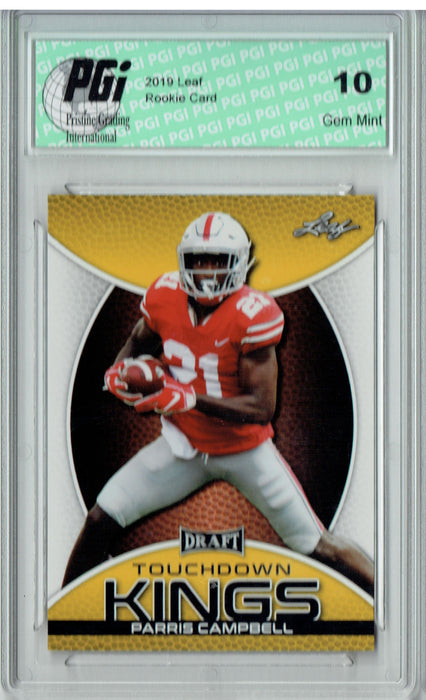 Parris Campbell 2019 Leaf Draft #85 Touchdown Kings Gold SP Rookie Card PGI 10