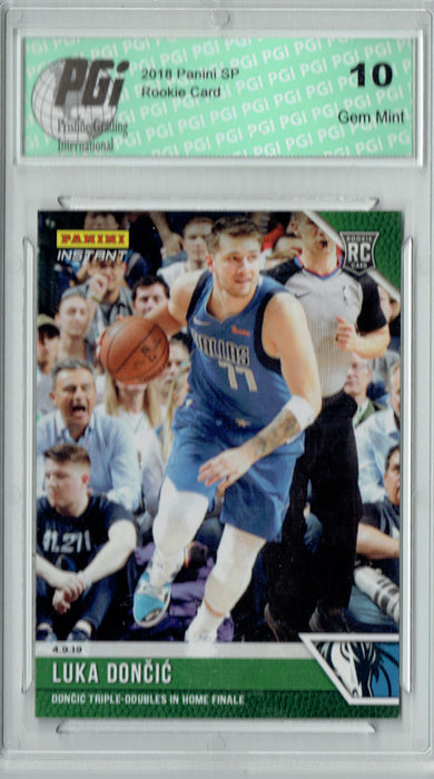 Luka Doncic 2018 Panini Instant #134 Green SP Only 10 Made Rookie Card PGI 10