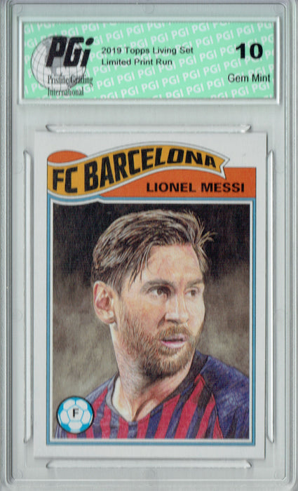 Lionel Messi 2019 Topps #1 Living Set, 3,512 Made Champions League Card PGI 10