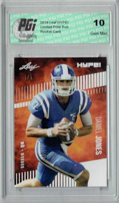 @ Daniel Jones 2019 Leaf HYPE! #18 White Blank Back 1 of 1 Rookie Card PGI 10