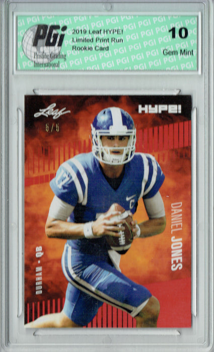 Daniel Jones 2019 Leaf HYPE! #18 Red Limited to 5 Made Rookie Card PGI 10