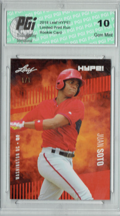 Juan Soto 2018 Leaf HYPE! #15 Masterpiece True 1 of 1 Rookie Card PGI 10