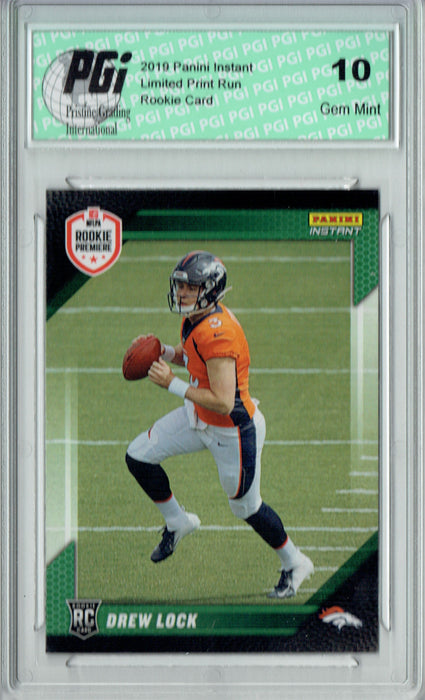 Drew Lock 2019 Panini Instant #FL11 Green SP Only 10 Made Rookie Card PGI 10