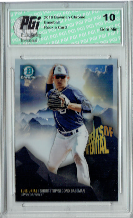 Luis Urias 2018 Bowman Chrome #PP-LU Peaks of Potential Rookie Card PGI 10