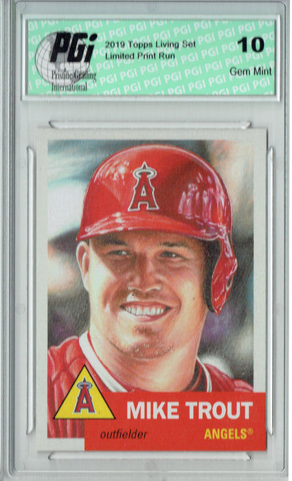 Mike Trout 2019 Topps #200 Living Set Only 22k Made Angels Card PGI 10