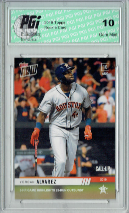 Yordan Alvarez 2019 Topps Now #667 Call-Up 1070 Made Rookie Card PGI 10