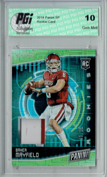 Baker Mayfield 2018 Panini Cyber #21 #3/25 2 Color Patch Rookie Card PGI 10