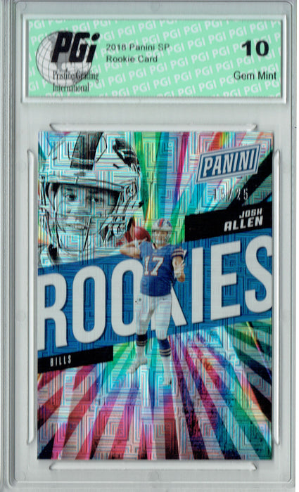 Josh Allen 2018 Panini SP #95 Squares SP #15/25 Rookie Card PGI 10