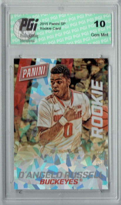 D'Angelo Russell 2015 Panini #33 Cracked Ice Just 25 Made Rookie Card PGI 10