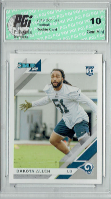 Dakota Allen 2019 Donruss Football #267 Gem Mint Rookie Card PGI 10