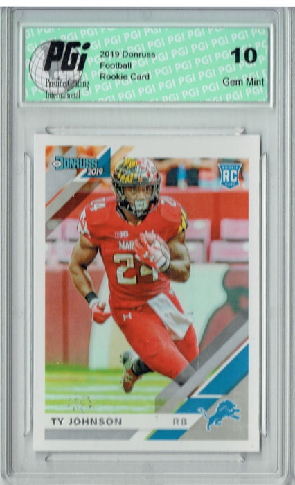 Ty Johnson 2019 Donruss Football #295 Gem Mint Rookie Card PGI 10