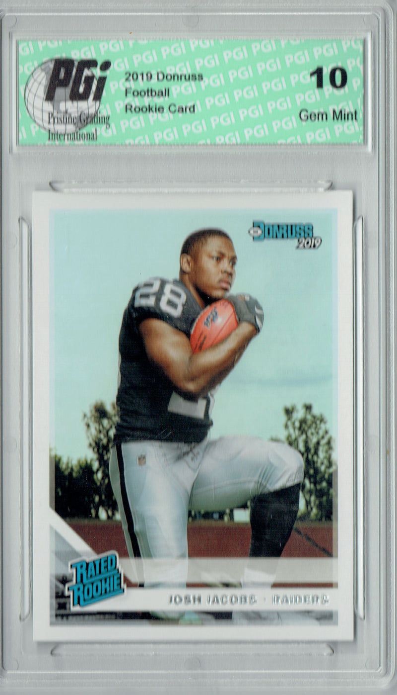 Josh Jacobs 2019 Donruss Football #308 Gem Mint Rookie Card PGI 10