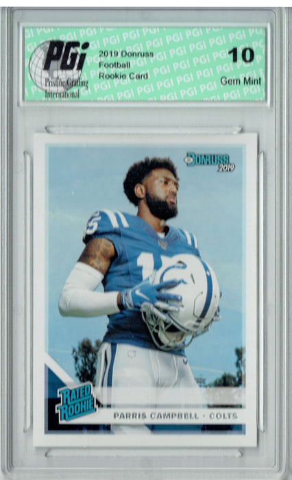 Parris Campbell 2019 Donruss Football #315 Gem Mint Rookie Card PGI 10