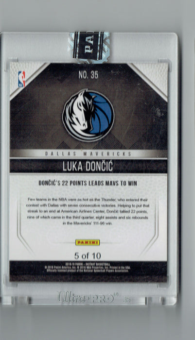 Luka Doncic 2018 Panini Instant #5 of 10 Rookie Card Dallas Mavericks #35