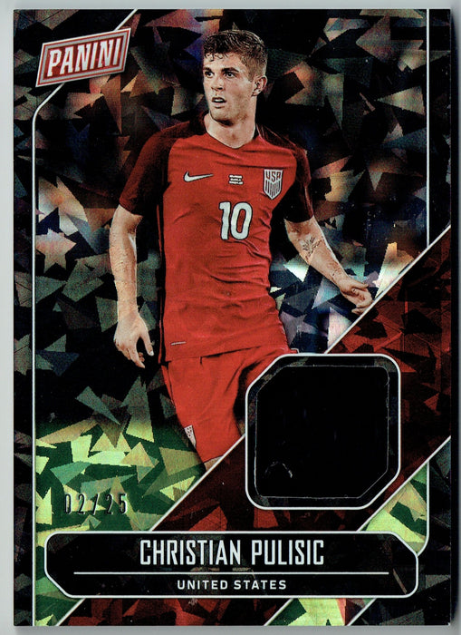 Christian Pulisic 2018 Panini Cracked Ice Patch 2/25 Cracked Ice #2/25 USA #CP