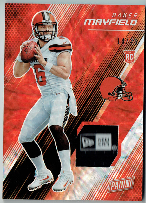 Baker Mayfield 2018 Panini SP Worn Tag #14/25 Rookie Card Cleveland Browns #BM