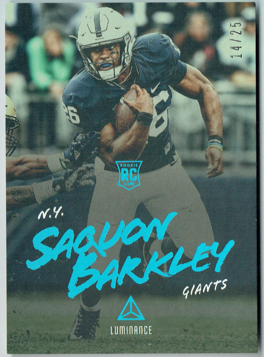 Saquon Barkley 2018 Luminance Football 25 Made Rookie Card New York Giants #91